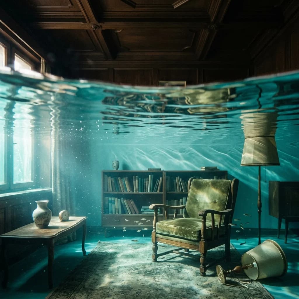 Water flooding the house