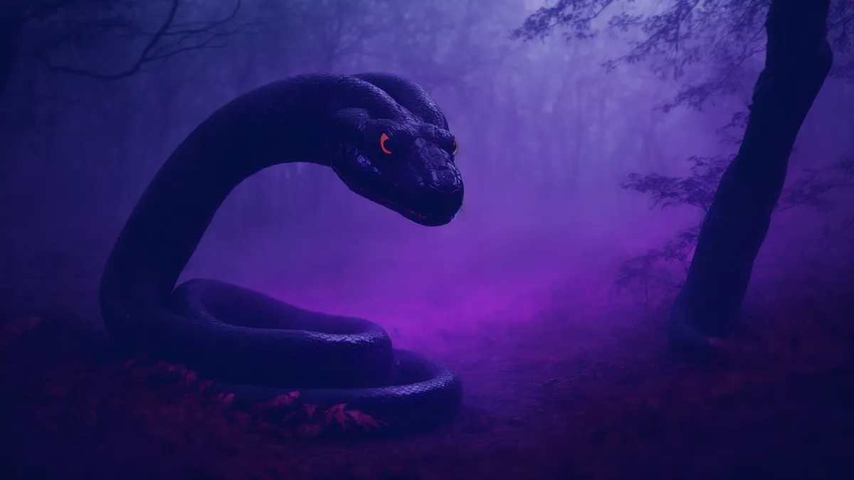 Chased by a black snake